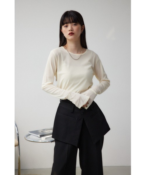 AZUL by moussy(アズールバイマウジー)の「アソートパターンシアートップス(Tシャツ/カットソー・レディース・アイボリー/ブラック/マルチ/ダークグリーン・FREE)」の21枚目の写真