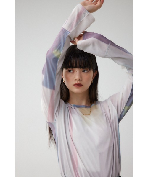 AZUL by moussy(アズールバイマウジー)の「アソートパターンシアートップス(Tシャツ/カットソー・レディース・アイボリー/ブラック/マルチ/ダークグリーン・FREE)」の7枚目の写真