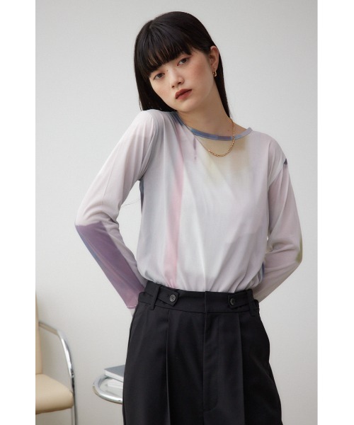 AZUL by moussy(アズールバイマウジー)の「アソートパターンシアートップス(Tシャツ/カットソー・レディース・アイボリー/ブラック/マルチ/ダークグリーン・FREE)」の8枚目の写真
