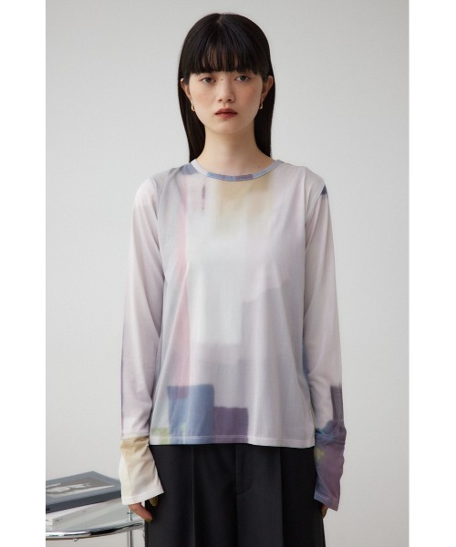 AZUL by moussy(アズールバイマウジー)の「アソートパターンシアートップス(Tシャツ/カットソー・レディース・アイボリー/ブラック/マルチ/ダークグリーン・FREE)」の10枚目の写真