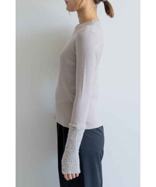 M.deux（エムドゥ）の「●ラメシャギーアームウォーマーニット●（ニット/セーター・レディース・ブラック/グレイッシュベージュ・MEDIUM）」の12枚目の写真