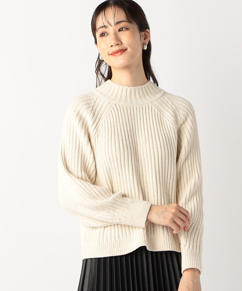 COMME CA ISM(コムサイズム)の「ラメモール ショート丈ニット(ニット/セーター・レディース・ライトグレー/チャコール/アイボリー・FREE)」の6枚目の写真