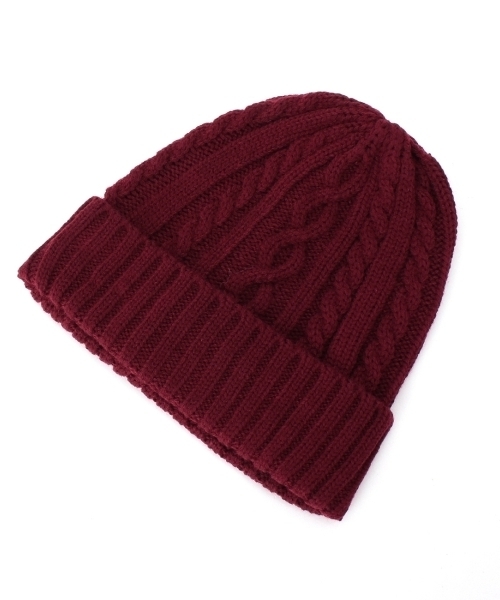 SHOO・LA・RUE（シューラルー）の「ケーブルニットワッチ（ニットキャップ/ビーニー・レディース・ダークグレー/ブルー/ホワイト/グリーン/レッド/ブラック・00）」の6枚目の写真