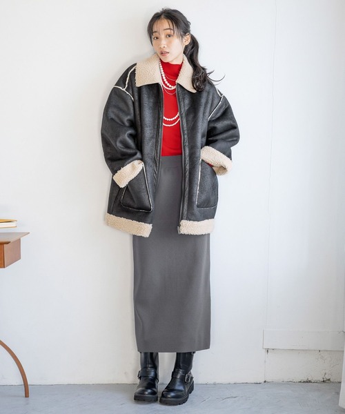 LOWRYS FARM（ローリーズファーム）の「スポンディッシュタイトスカート 116713（スカート・レディース・ブラック系その他/レッド/ブラック系その他2/ブラック/アイボリー/チャコールグレー/ブラウン・FREE）」の8枚目の写真