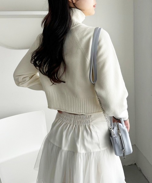 セール】ジップアップロゴニット（ニット/セーター）｜one after