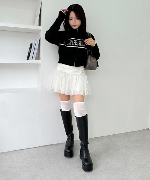 セール】ジップアップロゴニット（ニット/セーター）｜one after