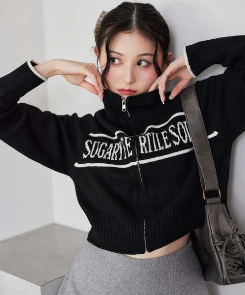 セール】ジップアップロゴニット（ニット/セーター）｜one after