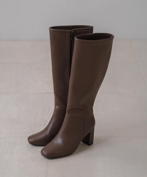 Bou Jeloud（ブージュルード）の「スクエアトゥロングブーツ（ブーツ・レディース・ブラック/ダークブラウン・M/L）」の2枚目の写真