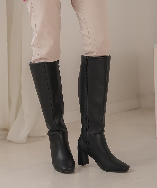 Bou Jeloud（ブージュルード）の「スクエアトゥロングブーツ（ブーツ・レディース・ブラック/ダークブラウン・M/L）」の4枚目の写真