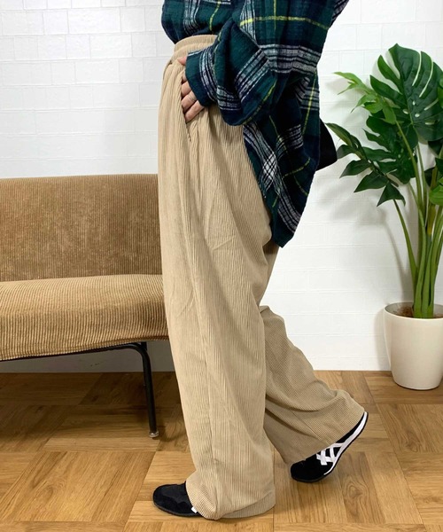 CRB(シーアールビー)の「コーデュロイイージーパンツ(カーゴパンツ・レディース・アイボリー/ブラック/カーキ/ブルー/オレンジ/ベージュ/ライム/ライトグレー・F)」の10枚目の写真