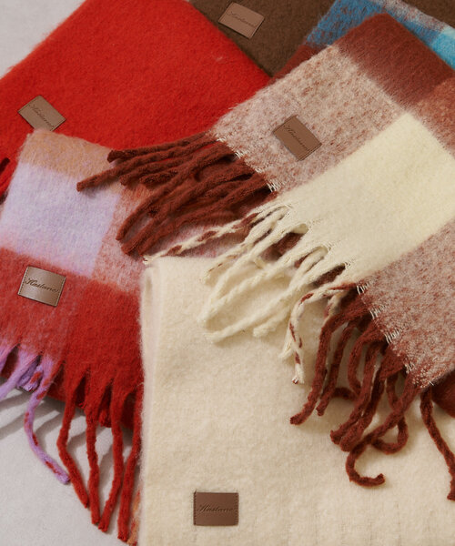 Kastane(カスタネ)の「【お気に入り登録1万人/好評価レビュー】フリンジマフラー(マフラー・レディース・ブラウン系その他/ベージュ/アイボリー/ブルー/ブラウン・FREE)」の16枚目の写真