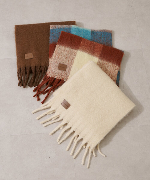 Kastane(カスタネ)の「【お気に入り登録1万人/好評価レビュー】フリンジマフラー(マフラー・レディース・ブラウン系その他/ベージュ/アイボリー/ブルー/ブラウン・FREE)」の14枚目の写真