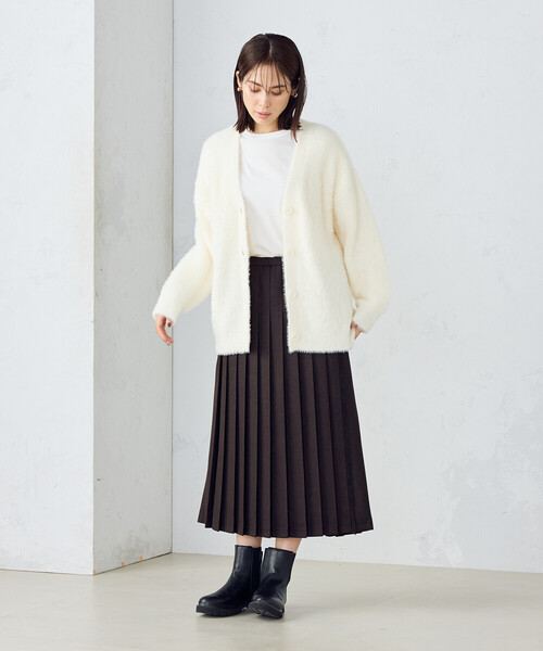 COMME CA ISM（コムサイズム）の「ラップ風プリーツスカート（スカート・レディース・チェック/ダークブラウン・MEDIUM/LARGE）」の3枚目の写真