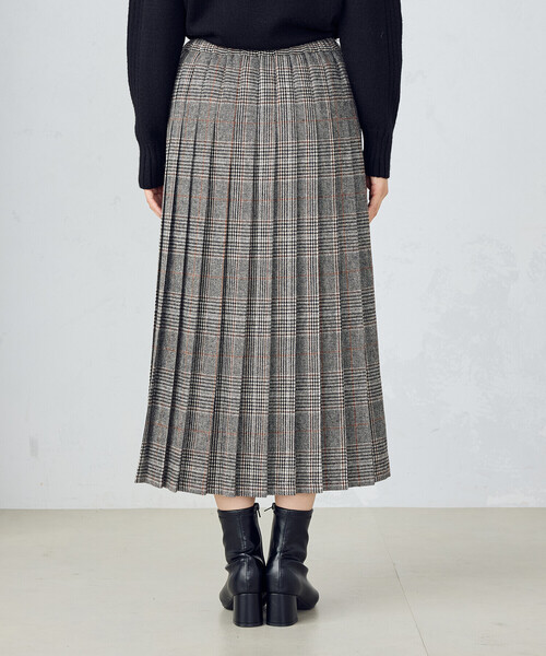 COMME CA ISM（コムサイズム）の「ラップ風プリーツスカート（スカート・レディース・チェック/ダークブラウン・MEDIUM/LARGE）」の10枚目の写真