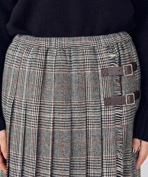 COMME CA ISM（コムサイズム）の「ラップ風プリーツスカート（スカート・レディース・チェック/ダークブラウン・MEDIUM/LARGE）」の11枚目の写真