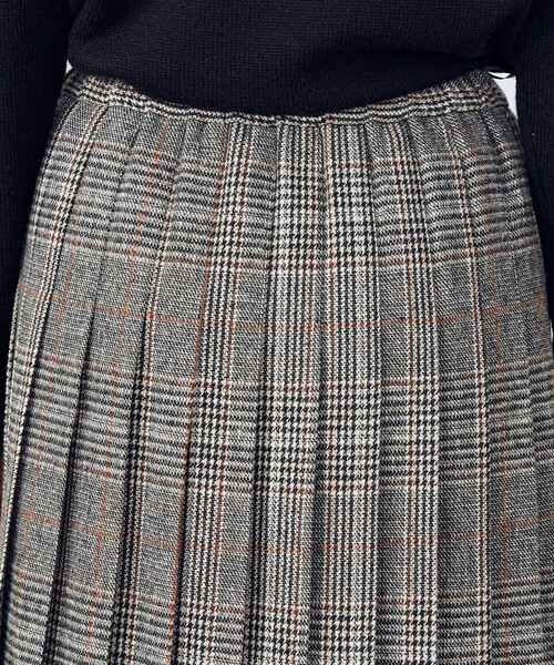 COMME CA ISM（コムサイズム）の「ラップ風プリーツスカート（スカート・レディース・チェック/ダークブラウン・MEDIUM/LARGE）」の12枚目の写真