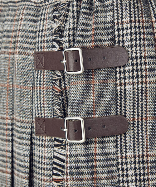 COMME CA ISM（コムサイズム）の「ラップ風プリーツスカート（スカート・レディース・チェック/ダークブラウン・MEDIUM/LARGE）」の13枚目の写真