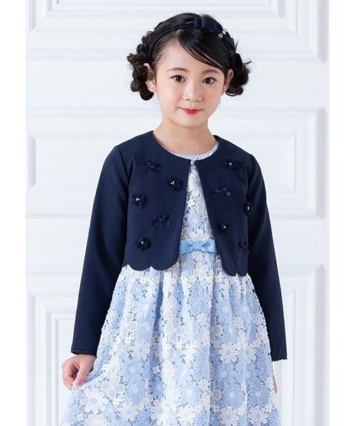 花モチーフ裾スカラップ ジャケット（スーツジャケット）｜mezzo piano