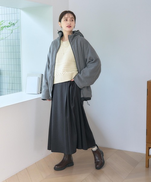 studio CLIP(スタディオクリップ)の「【一部店舗先行発売/撥水加工】フリースリバーシブルコート(ブルゾン・レディース・ブラック/ベージュ/アイボリー・FREE)」の14枚目の写真