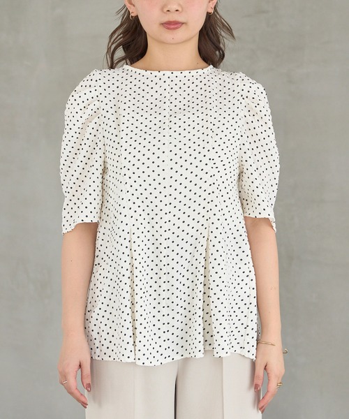 LAVEANGE（ラビアンジェ）の「【洗える】ドットウエストタックブラウス（シャツ/ブラウス・レディース・オフホワイト/ブラック・M/LL/3L/4L/5L）」の22枚目の写真