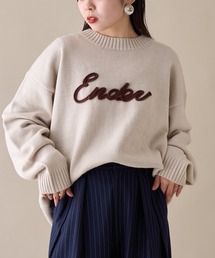 CIAOPANIC TYPY | (ユニセックス)ロープ刺繍ビックシルエットクルーネックニット(ニット/セーター)