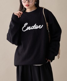 CIAOPANIC TYPY | (ユニセックス)ロープ刺繍ビックシルエットクルーネックニット(ニット/セーター)