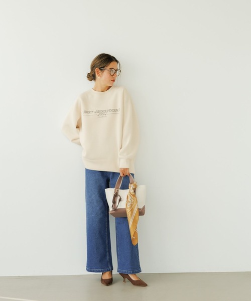 BAYFLOW（ベイフロー）の「[高見えが叶うレザー仕様]レザーライクミニトート（トートバッグ・レディース・ブラウン/ネイビー・FREE）」の3枚目の写真