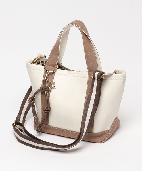 BAYFLOW（ベイフロー）の「[高見えが叶うレザー仕様]レザーライクミニトート（トートバッグ・レディース・ブラウン/ネイビー・FREE）」の9枚目の写真