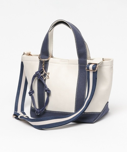 BAYFLOW（ベイフロー）の「[高見えが叶うレザー仕様]レザーライクミニトート（トートバッグ・レディース・ブラウン/ネイビー・FREE）」の10枚目の写真