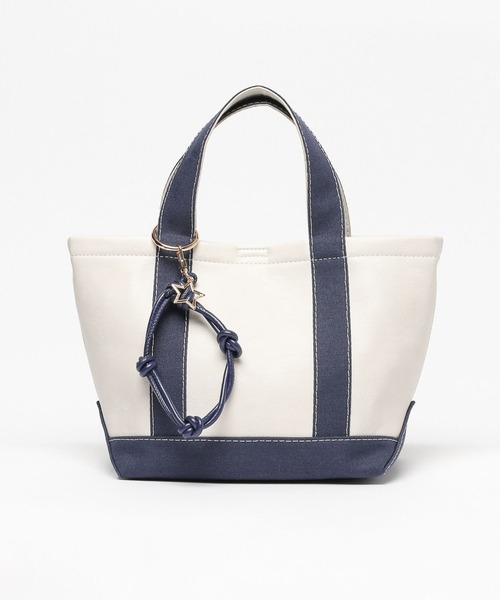 BAYFLOW（ベイフロー）の「[高見えが叶うレザー仕様]レザーライクミニトート（トートバッグ・レディース・ブラウン/ネイビー・FREE）」の12枚目の写真