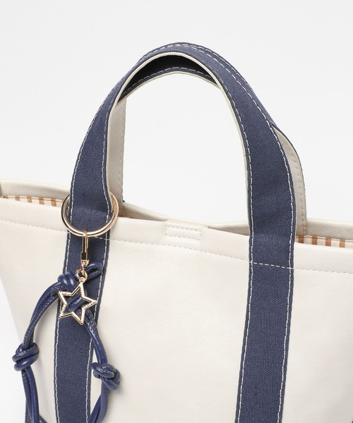 BAYFLOW（ベイフロー）の「[高見えが叶うレザー仕様]レザーライクミニトート（トートバッグ・レディース・ブラウン/ネイビー・FREE）」の16枚目の写真