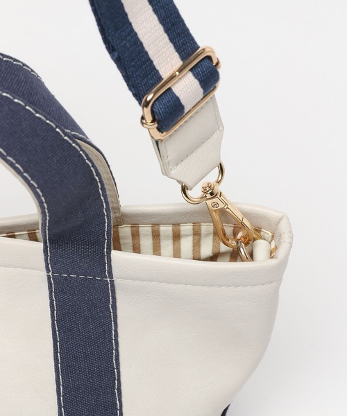 BAYFLOW（ベイフロー）の「[高見えが叶うレザー仕様]レザーライクミニトート（トートバッグ・レディース・ブラウン/ネイビー・FREE）」の18枚目の写真