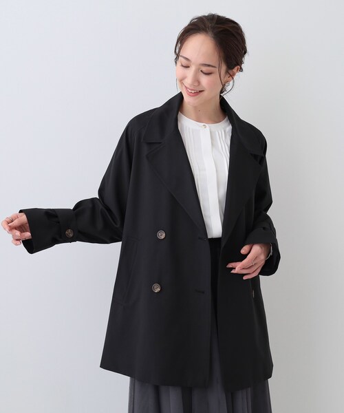 DRESKIP(ドレスキップ)の「【S-LL/防花粉/撥水】ミドル丈トレンチコート(トレンチコート・レディース・ライトグレー/ベージュ/ブラック・01/02/03/04)」の22枚目の写真