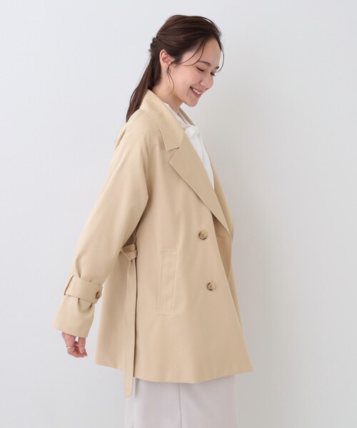 DRESKIP(ドレスキップ)の「【S-LL/防花粉/撥水】ミドル丈トレンチコート(トレンチコート・レディース・ライトグレー/ベージュ/ブラック・01/02/03/04)」の16枚目の写真