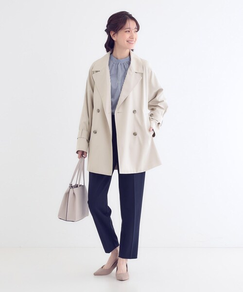 DRESKIP(ドレスキップ)の「【S-LL/防花粉/撥水】ミドル丈トレンチコート(トレンチコート・レディース・ライトグレー/ベージュ/ブラック・01/02/03/04)」の21枚目の写真