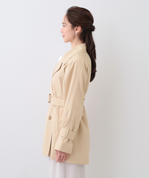 DRESKIP(ドレスキップ)の「【S-LL/防花粉/撥水】ミドル丈トレンチコート(トレンチコート・レディース・ライトグレー/ベージュ/ブラック・01/02/03/04)」の12枚目の写真