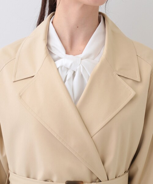 DRESKIP(ドレスキップ)の「【S-LL/防花粉/撥水】ミドル丈トレンチコート(トレンチコート・レディース・ライトグレー/ベージュ/ブラック・01/02/03/04)」の14枚目の写真