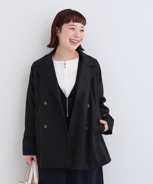 DRESKIP(ドレスキップ)の「【S-LL/防花粉/撥水】ミドル丈トレンチコート(トレンチコート・レディース・ライトグレー/ベージュ/ブラック・01/02/03/04)」の8枚目の写真