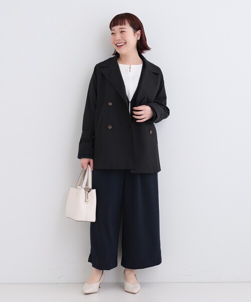 DRESKIP(ドレスキップ)の「【S-LL/防花粉/撥水】ミドル丈トレンチコート(トレンチコート・レディース・ライトグレー/ベージュ/ブラック・01/02/03/04)」の9枚目の写真