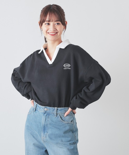 セール】衿付ゆるトップス（Tシャツ/カットソー）｜Honeys（ハニーズ