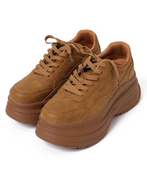 WEGO(ウィゴー)の「WEGO/厚底ラインスニーカー(スニーカー・レディース・ブラウン系その他/ホワイト/キャメル/ブラック・MEDIUM/LARGE/SMALL)」の10枚目の写真