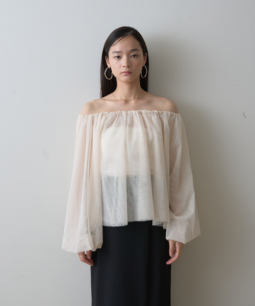 セール】【一部店舗限定】3wayオフショルチュールブラウス