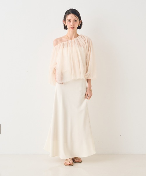 【一部店舗限定】3wayオフショルチュールブラウス Rouge vif la cle｜【一部店舗限定】3wayオフショルチュール