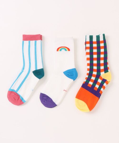 Bambin（ボンバン）の「【 Bambin / ボンバン 】 レインボー カラー ソックス 《 3足 セット 》（ソックス/靴下・キッズ・B/A/C・L/XL/M）」の9枚目の写真