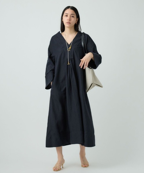 Chaos（カオス）の「Chaos(カオス)/アルパカリネンカフカワンピース（ワンピース・レディース・ブラック/オフホワイト/ブラウン系その他/ブルー系その他2/ブルー系その他3/ブルー系/グレー/セージグリーン/ベージュ系その他・FREE）」の8枚目の写真