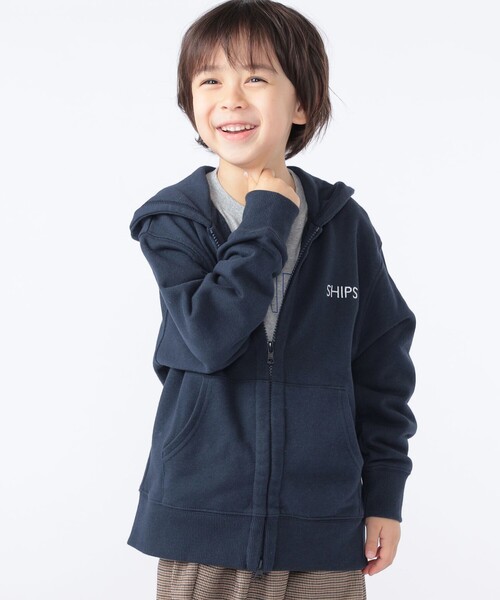 SHIPS(シップス)の「SHIPS KIDS:100~130cm / ロゴ フード ジップ パーカ(パーカー・キッズ・サックスブルー/ライトブルー/ライトグレー/ヘザーグレー/ネイビー/ベージュ・110/100/130/120)」の14枚目の写真