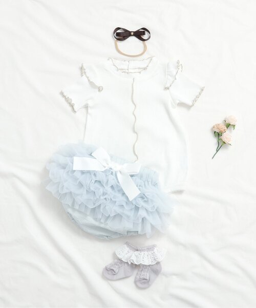 apres les cours（アプレレクール）の「衿フリルボディースーツ（ロンパース・キッズ・その他3/アイボリー/イエロー・80/70）」の8枚目の写真