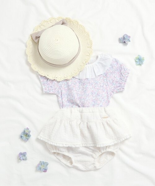 apres les cours（アプレレクール）の「衿フリルボディースーツ（ロンパース・キッズ・その他3/アイボリー/イエロー・80/70）」の9枚目の写真