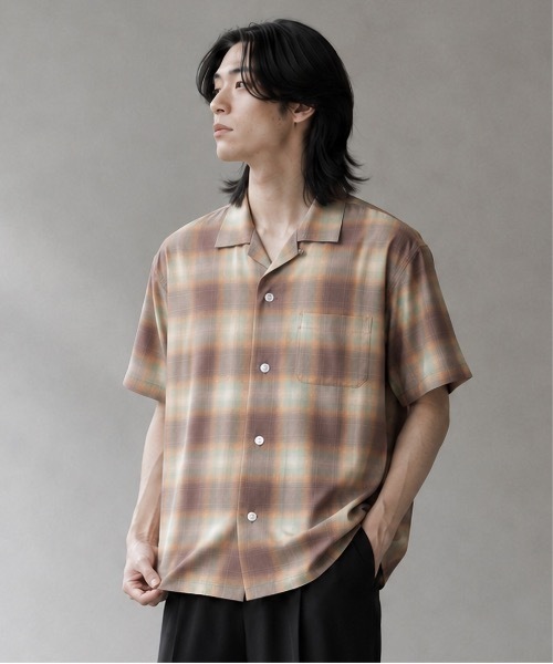 HOUSTON(ヒューストン)の「HOUSTON / OMBRE CHECK S/S SHIRT / 41187(シャツ/ブラウス・メンズ・ブラック/カーキ/ミント/レッド・LARGE/X-LARGE)」の3枚目の写真
