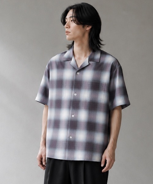 HOUSTON / Рубашка с коротким рукавом Ombre Check / 41187